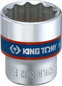 King Tony NASADKA KRÓTKA 3/8" 9mm x 27mm, 12-kąt. Cr-V King Tony 1