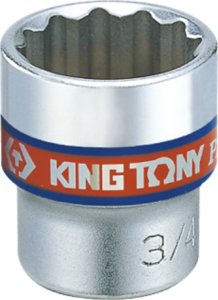 King Tony NASADKA KRÓTKA 3/8" CALOWA 5/8" x 29mm 12-kąt. Cr-V King Tony 1