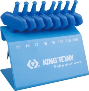 King Tony ZESTAW IMBUSÓW Z UCHWYTEM "T" 8szt. 1153A TORX T5 - T20, STOJAK King Tony 1