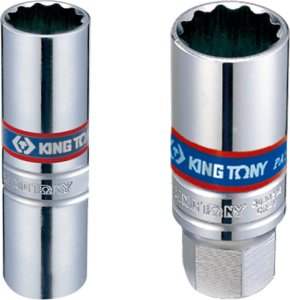 King Tony NASADKA DO ŚWIEC 3/8" 14mm x 63mm 12-kąt. WKŁADKA SPRĘŻYNOWA King Tony 1