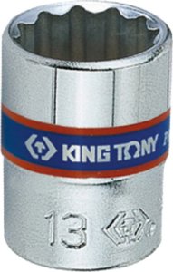 King Tony NASADKA KRÓTKA 1/4" 9mm x 24mm, 12-kąt. Cr-V King Tony 1