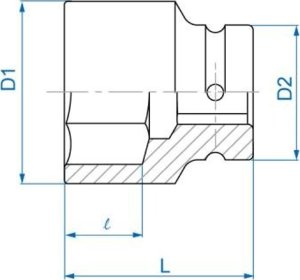 King Tony NASADKA KRÓTKA UDAROWA 1" 35mm x 62mm, 6-kąt King Tony 2