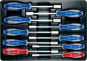 Zestaw narzędzi King Tony ZESTAW WKRĘTAKÓW Z NASADKĄ 10 cz. 6-13mm + 1/4", 5/16", WKŁAD DO WÓZKA King Tony 1