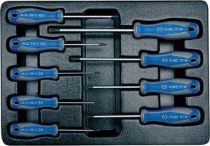 King Tony ZESTAW WKRĘTAKÓW 9 cz. TORX 1427 T8 - T40, WKŁAD DO WÓZKA King Tony 1