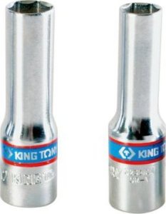 King Tony NASADKA DŁUGA CIENKOŚCIENNA 3/8" 12mm x 65mm 6-kąt, DO ŚWIEC ŻAROWYCH, CHROM King Tony 1