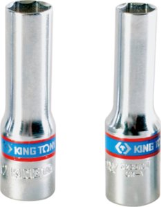 King Tony NASADKA DŁUGA CIENKOŚCIENNA 3/8" 10mm x 65mm 6-kąt, DO ŚWIEC ŻAROWYCH, CHROM King Tony 1