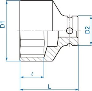 King Tony NASADKA KRÓTKA UDAROWA 1/2" 34mm x 46mm, 6-kąt King Tony 2