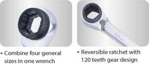 King Tony KLUCZ Z GRZECHOTKĄ 4w1 8x10x12x13 mm King Tony 2