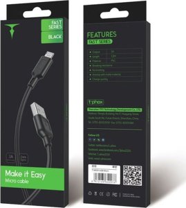 Kabel USB T-Phox microUSB - 1.2 m Różowy (zzz007217) 6