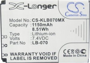 Cameron Sino Akumulator Bateria Typu Lb-070 Lb070 Do Kodak Pixpro S1 S-1 Az651 Astro Zoom Az652 Az901 / Cs-klb070mx 2