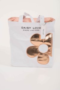 Marc Jacobs Marc Jacobs, Daisy Love, Canvas, Bag, Large Tote, White/Gold, For Women, 16 x 15 x 4 cm For Women 1
