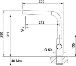 Bateria kuchenna Franke Plautuvės maišytuvas Franke BAT Neptune-Evo, be ištraukiamo dušelio, chrome/juoda 2