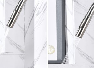 Bateria kuchenna Delvant DELVANT SLIM BATERIA KUCHENNA Z WYCIĄGANĄ WYLEWKĄ SREBRNA 4