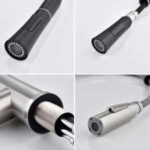 Bateria kuchenna Delvant DELVANT SLIM BATERIA KUCHENNA Z WYCIĄGANĄ WYLEWKĄ SREBRNA 5