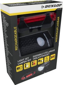 Dunlop ZESTAW LAMP ROWEROWYCH LED PRZÓD I TYŁ DUNLOP ŁADOWANIE USB 12
