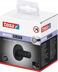 Tesa MOON BLACK Wewnętrzna Haczyk na ręczniki Czarny 3