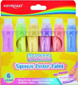 PBS Connect Farby plakatowe KEYROAD w piórze do wyciskania 6 kolorów pastel x 24ml 1