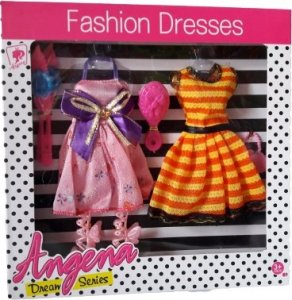 Hipo Ubranka dla lalek (2 sukienki + akcesoria) mix cena za 1szt 2