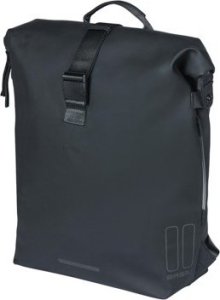 Basil Plecak/Sakwa rowerowa BASIL SOHO BACKPACK NORDLICHT17L, mocowanie na haki Hook-On System, wodoodporny poliester, oświetlenie, night black (NEW 2024) 1