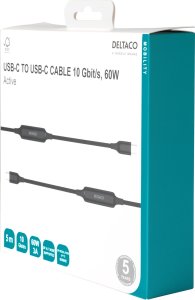 Kabel USB Deltaco Kabel aktywny USB-C C-C, 10Gbps, 3A, 5m / 1902003 3