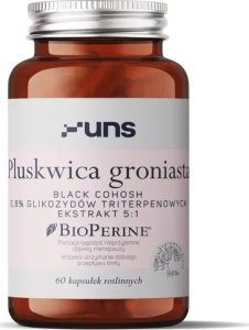 UNS UNS Pluskwica Groniasta Black Cohosh 0,8% Glikozydów Triterpenowych Ekstrakt 5:1 60vegcaps 1