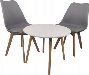 kontrast Stolik kawowy styl skandynawski okrągły 60x50 cm biały 3