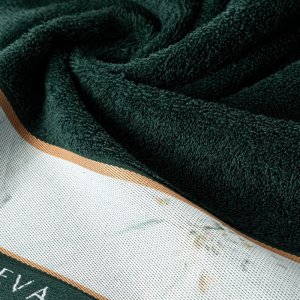 Eurofirany Ręcznik bawełniany z drukowaną bordiurą EVA Minge 50X90 ciemny zielony 3