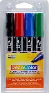 Marvy Uchida Marvy Uchida Akriliniai markeriai "Marvy Decocolor Acrylic" #315-4A Primary. 4 vnt 1