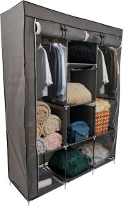 kontrast Solidna szafa tekstylna garderoba na ubrania 170cm szara 2