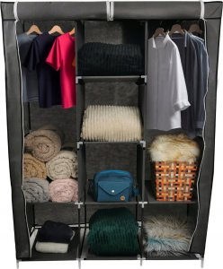 kontrast Solidna szafa tekstylna garderoba na ubrania 170cm szara 3