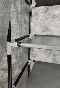 kontrast Solidna szafa tekstylna garderoba na ubrania 170cm szara 9
