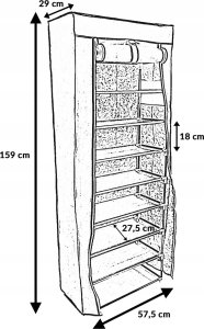 kontrast Solidna szafa tekstylna garderoba na obuwie ubrania 160cm szara 16