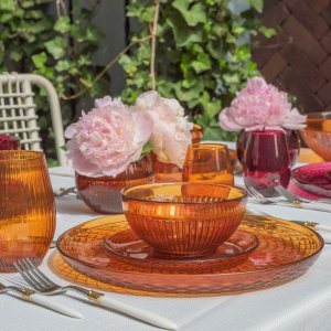 Trend For Home Szklana zastawa stołowa obiadowa 20-częściowa Amber 5