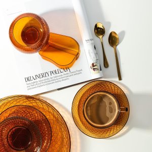 Trend For Home Szklana zastawa stołowa obiadowa 20-częściowa Amber 7