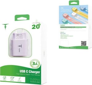 Ładowarka T-Phox ŁAD SIEC T-PHOX MODERATE SERIES T-PP11 20W + KABEL USB-C/USB-C 60W PINK 4