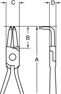 Bahco Szczypce do pierścieni osadczych wewnętrznych 19-60 mm BAHCO 7