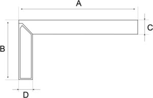 Bahco Kątownik ciesielski prosty 600 mm BAHCO 2