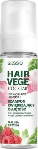 SESSIO Sessio Hair Vege Cocktail szampon w piance zwiększający objętość włosów Malina i Bazylia 175g 1