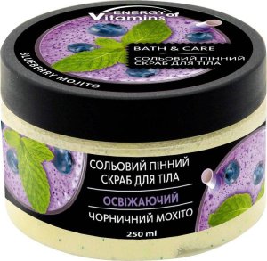 ENERGY OF VITAMINS Energy of Vitamins Odświeżający peeling solny do ciała Blueberry Mojito 250ml 1