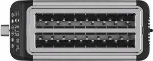 Toster TurboTronic Toster TurboTronic na 4 kanapki opiekacz do tostów grzanki kromek 1600w 7 poziomów opiekania cyfrowy wyświetlacz Srebrny 3