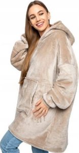 kontrast Ciepła gruba bluza z kapturem kocobluza oversize toupe 3