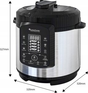 Multicooker TurboTronic Szybkowar TurboTronic garnek elektryczny multicoocer kombiwar parowar 6L 1000W 70 kpa 14 programów Srebrny 2