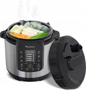 Multicooker TurboTronic Szybkowar TurboTronic garnek elektryczny multicoocer kombiwar parowar 6L 1000W 70 kpa 14 programów Srebrny 6
