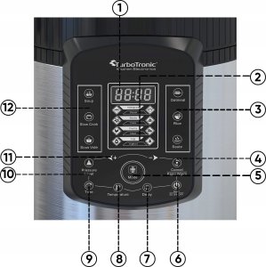 Multicooker TurboTronic Szybkowar TurboTronic garnek elektryczny multicoocer kombiwar parowar 6L 1000W 70 kpa 14 programów Czarny 8
