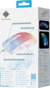 Mysz Deltaco Belaidė pusiau permatoma DELTACO GAMING pelė, RGB, itin lengva, balta / GAM-145-W 9