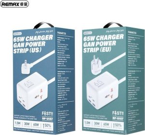 Ładowarka Remax ŁAD SIEC REMAX GAN POWER STRIP 65W RP-U157 2xUSB+2xUSB-C 1.5M WHITE 3