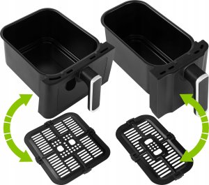 Frytkownica beztłuszczowa ECG ECG AF 8300 Dual Fry Hot air fryer, 5.2 L + 3.1 L, temperature setting 80-200 °C, 60 min timer 16