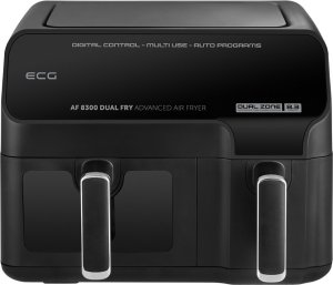 Frytkownica beztłuszczowa ECG ECG AF 8300 Dual Fry Hot air fryer, 5.2 L + 3.1 L, temperature setting 80-200 °C, 60 min timer 2
