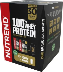 Nutrend NUTREND 100% Whey Protein Pack Zestaw 2x1000g+Shaker 1