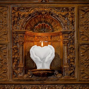 Candellana Świeca Hand LOVE Świeczka Serce parafina 35h 2